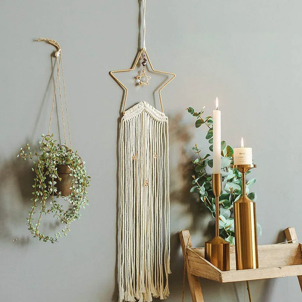 

3Pcs Metal Dream Catcher Rings Star Shape DIY Macrame Hoop for Bedroom Wall Decor Dream Catcher Accessories Macrame Hoop