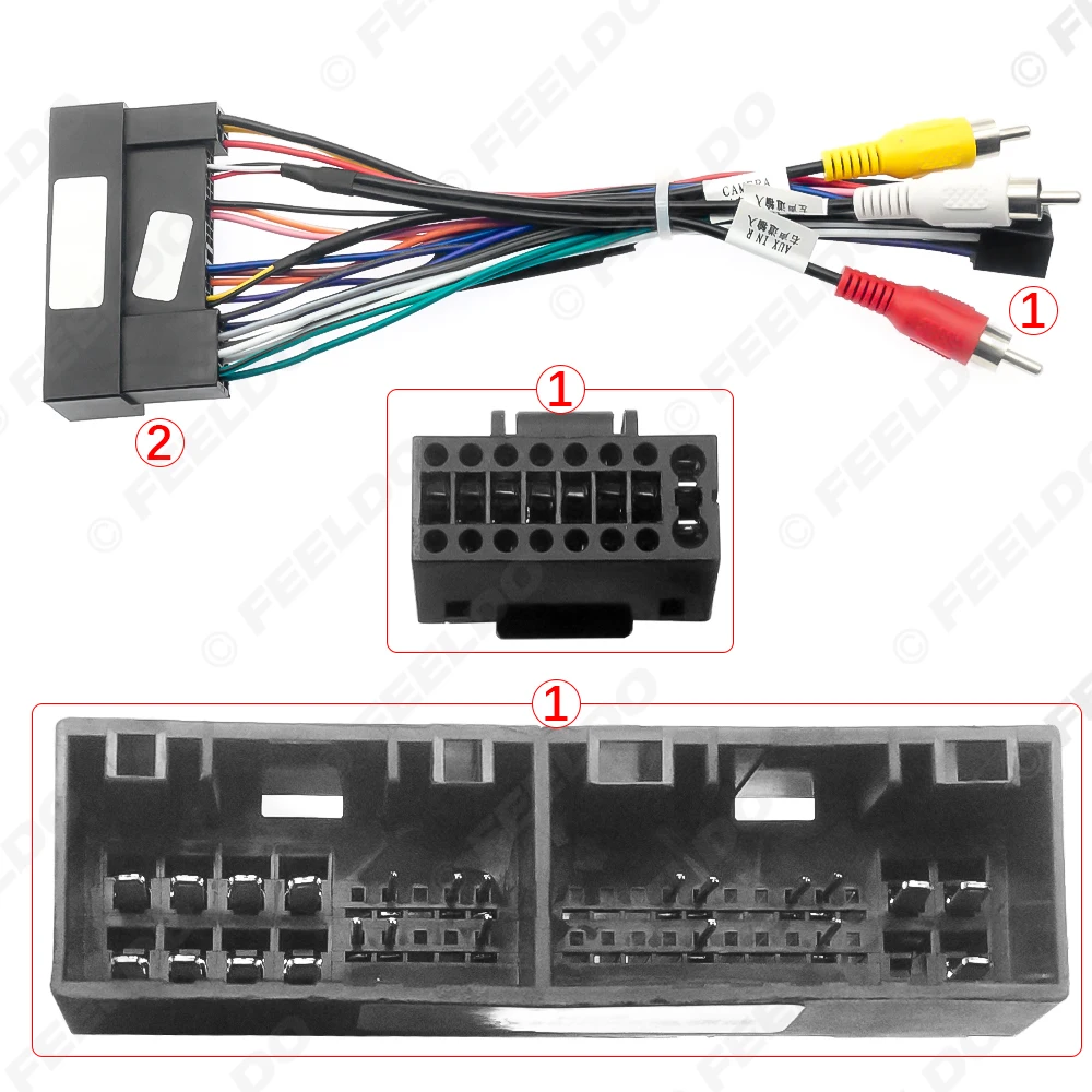 FEELDO 5Pcs Car Stereo Audio 16PIN Adaptor Wiring Harness For Hyundai IX25/KX3/H1 2006+ Power Calbe Install Aftermarket