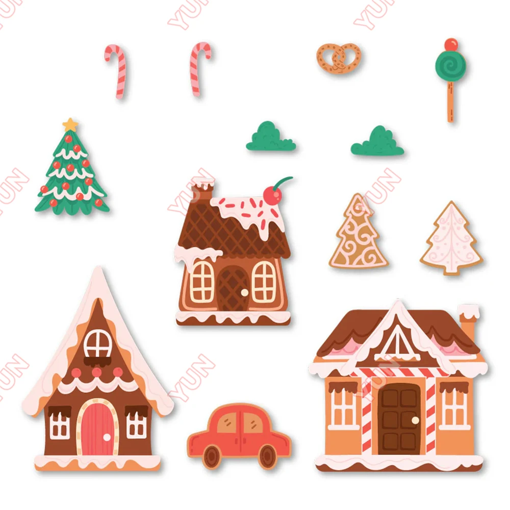 Christmas House Lovely Layers Alice's Gingerbread Lane Honey Cuts Dies DIY Handmade Embossing Making Scrapbooking Diary Cards