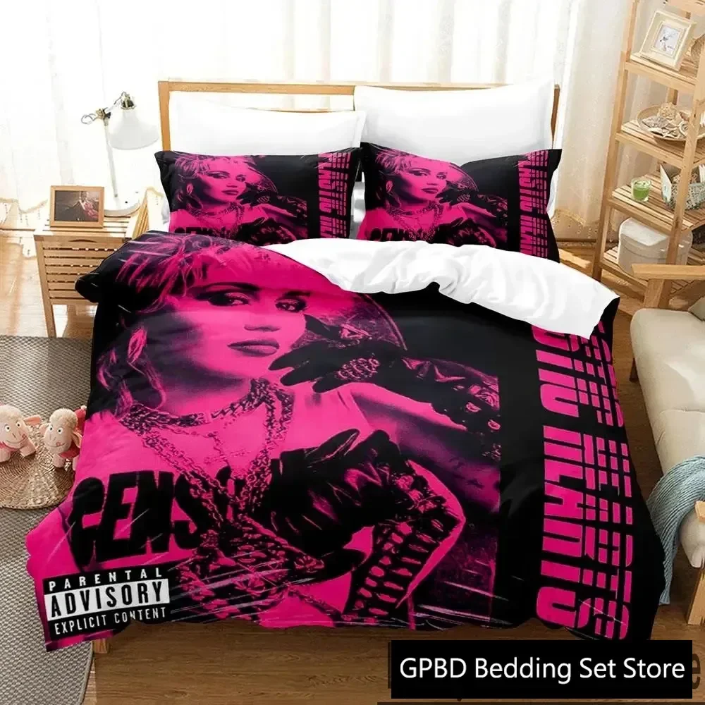 

3D Print Miley Cyrus Singer Bedding Set Duvet Cover Bed Set Quilt Cover Pillowcase Comforter king Queen Size Boys Adult Bedding