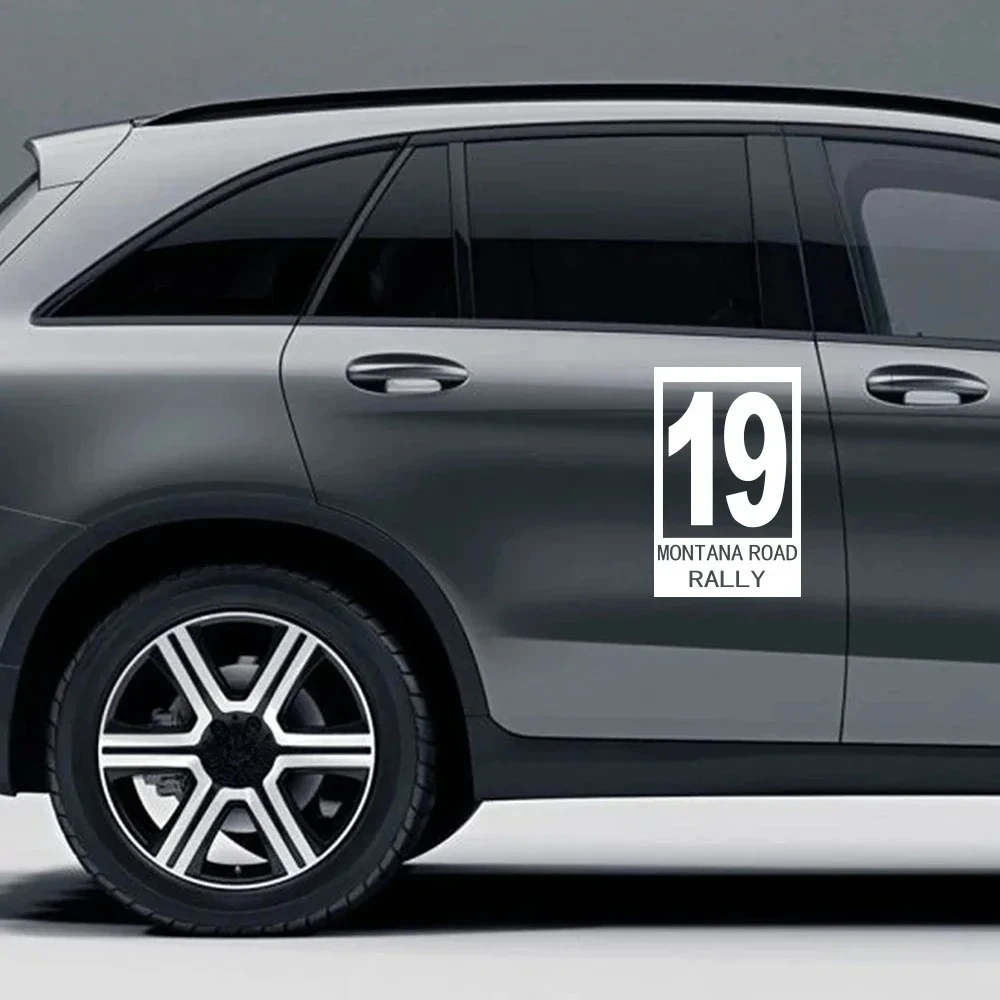 Nummer 19 Auto-Karosserie-Vinyl-Aufkleber, Montana Road Rally Styling-Aufkleber für Autos, SUV, Pickup, universelles DIY-Tuning-Dekor-Zubehör