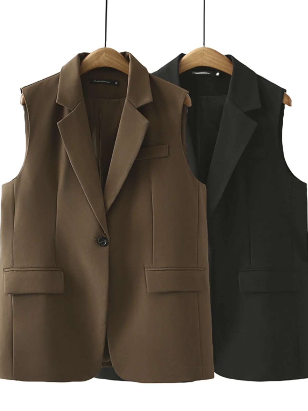 Fashionable Women's Suit Vest Loose Sleeveless Korean Style Spring Autumn New Model plus Size Versatile One Button Closure