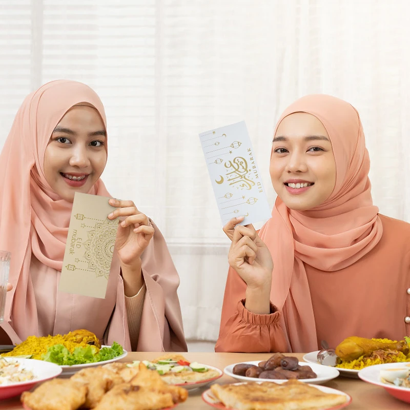 9/18 قطعة عيد مبارك المغلفات النقدية دعوة المال نعمة حامل بطاقة شنطة هدايا رمضان الديكور إسلامية مسلم الطرف التموين