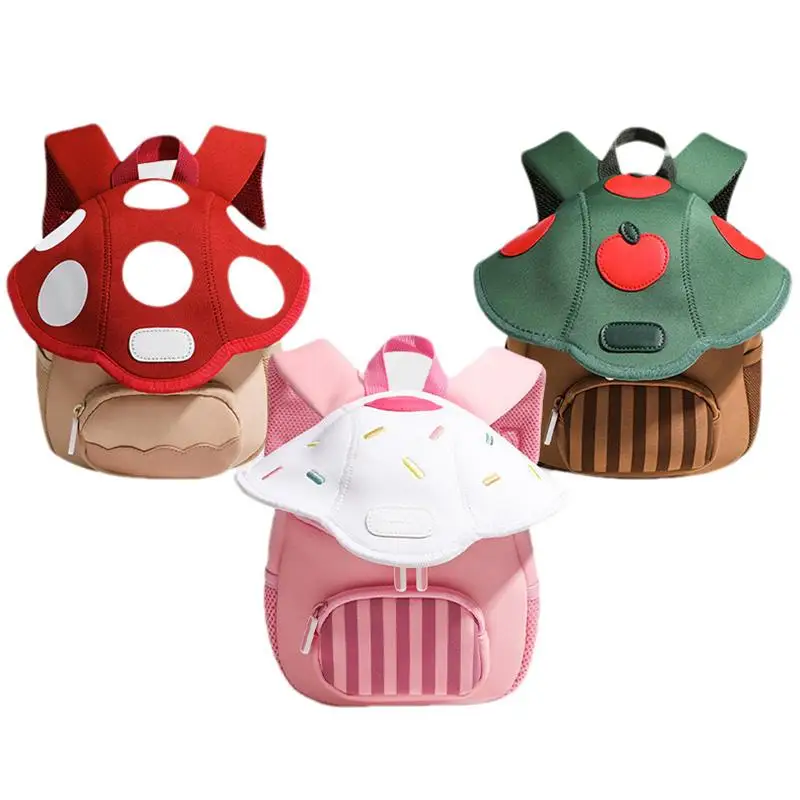 

2024 New Mushroom Kids Backpack Cute Kindergarten School Bag for Boys Girls Children Small Backpacks Travel Snack Bags