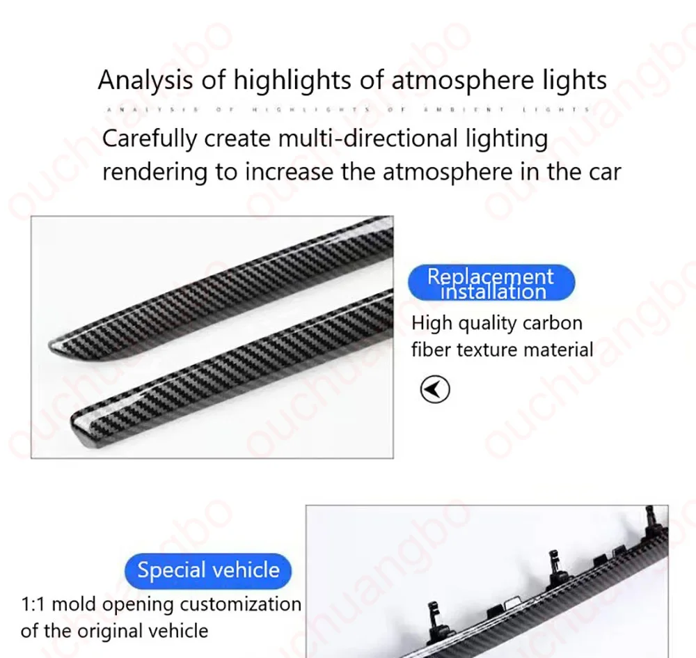 Ouchuangbo Ambient Lighting For A3 8V S3 RS3 14-20 LHD RHD Dynamic Ambiente Kit Backlight Beleuchtung Atmosphere LED Mood Light