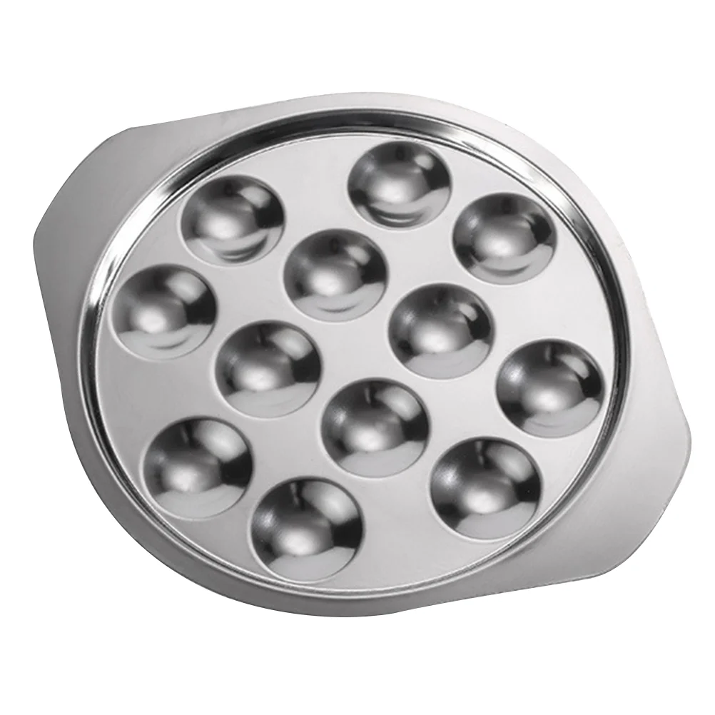 

Snail Dish Escargot Plate Spatula Tray Baking for Snails 12 Holes Stainless Steel Seafood Shell Turkey Platter