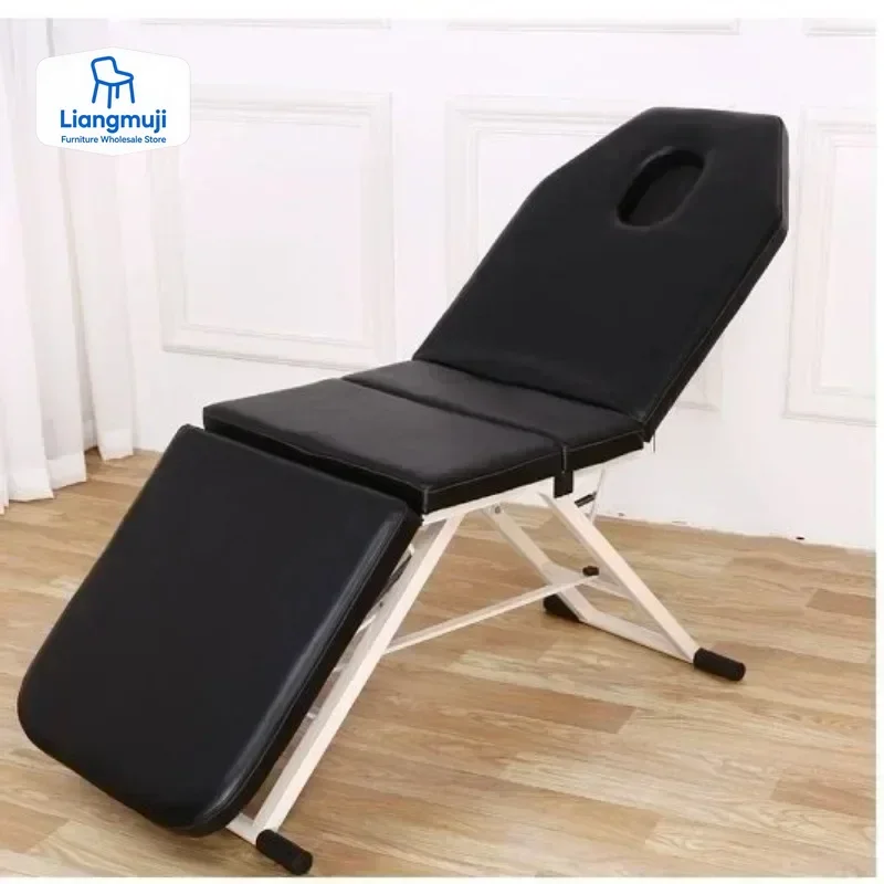 

3-Section Folding Massage Table Adjustable Portable Beauty Cosmetic Bed with Storage Bag for Spa Tattoo Massage folding Bed