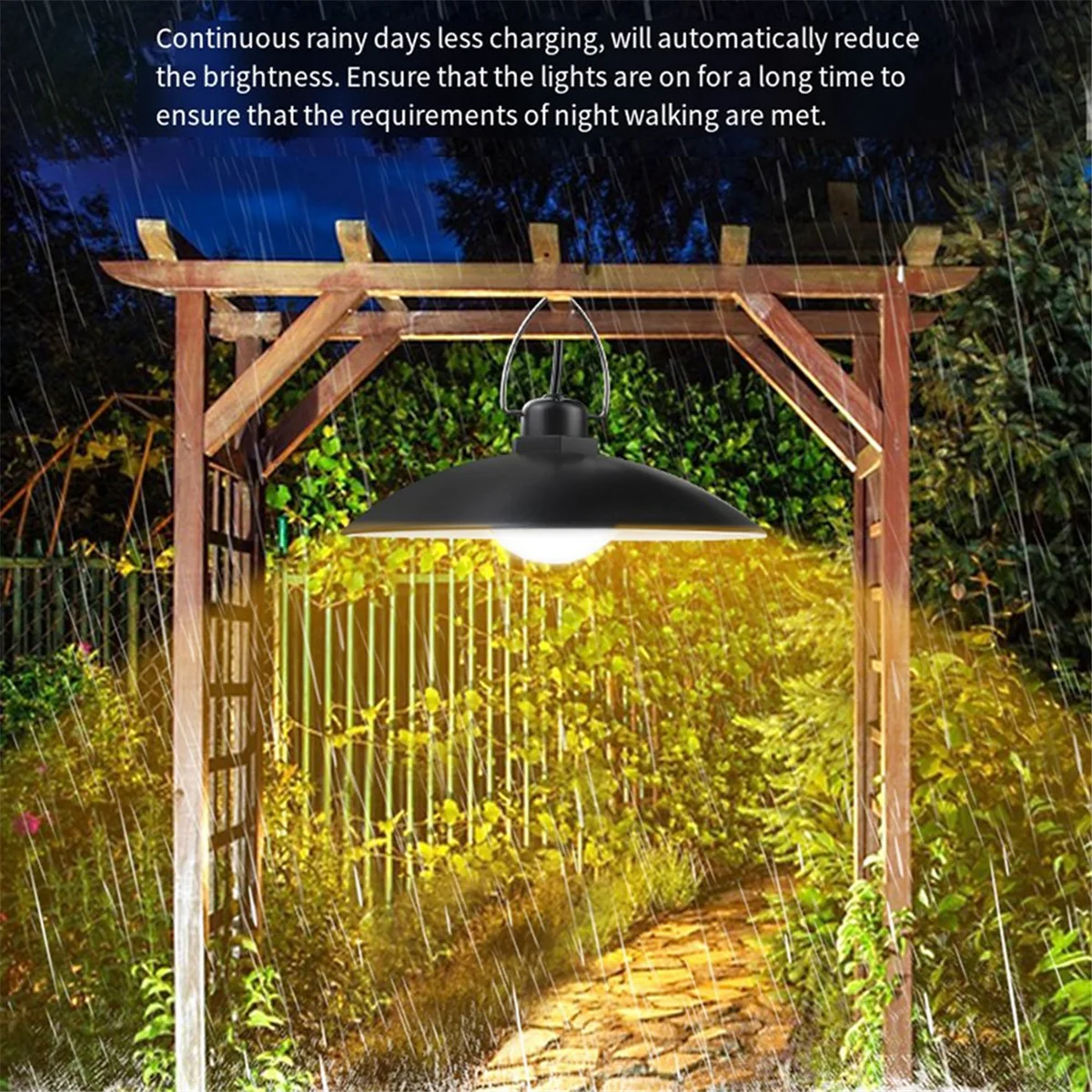 Solar Pendant Light with Remote Control Outdoor Indoor Solar LampLine Solar Lighting for Camping Garden Yard F