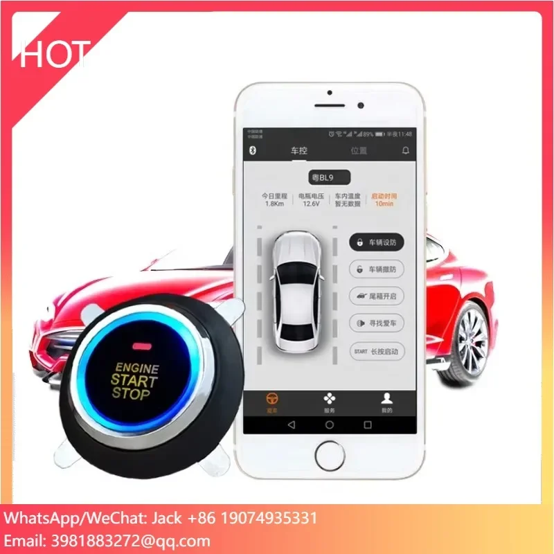 

New GPS GSM PKE Keyless Entry Car Alarm Alarms System 4G Trace Remote Starter System