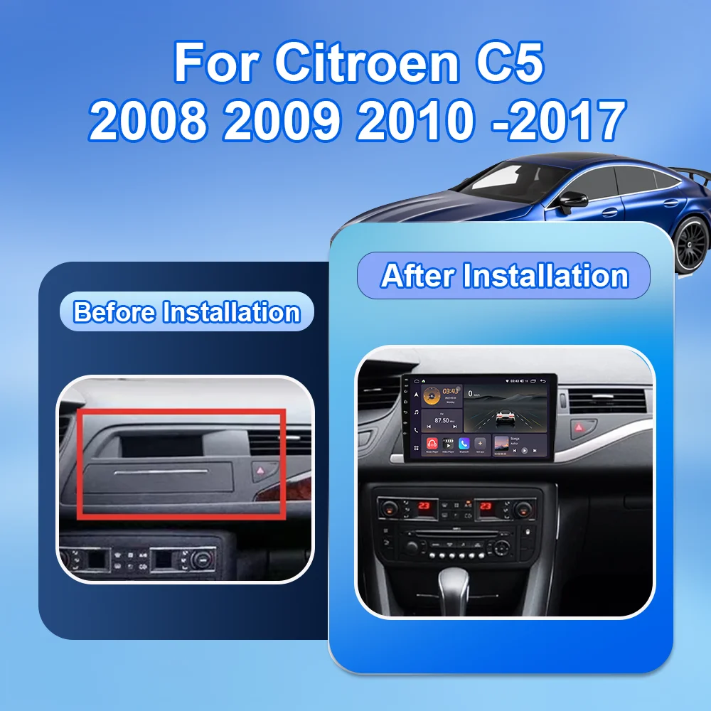 Android 15 Wireless Carplay For Citroen C5 2008 2009 2010 -2017 Car Radio Multimedia Video Player Bluetooth 4G Wifi Touch Screen
