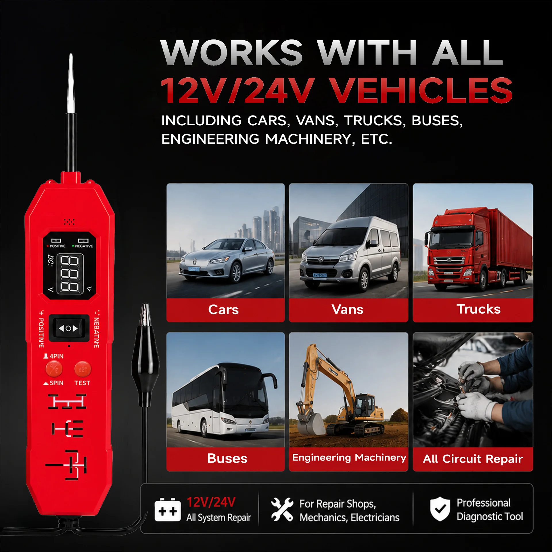 DW833 2 IN 1 Auto Circuit Test - Car Electronics 评论和价格