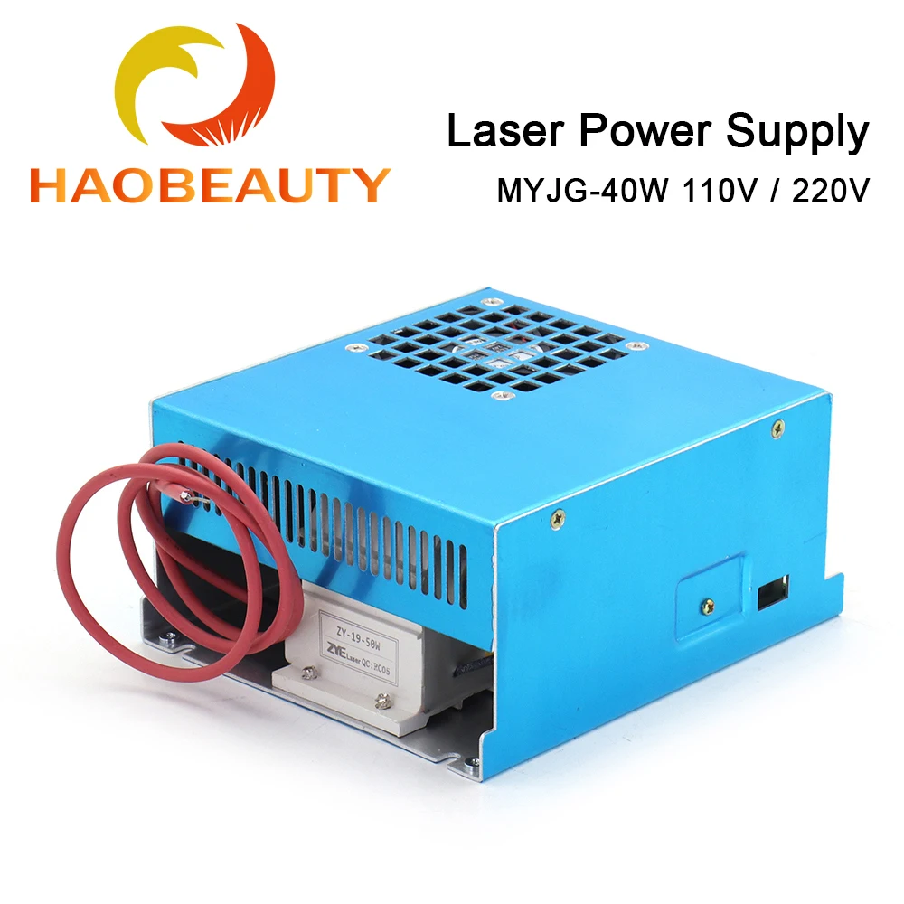 HAOBEAUTY MYJG-40 CO2 Laser Power Supply 40W 110V/220V For CO2 Laser Tube High Voltage Engraving Cutting Machine