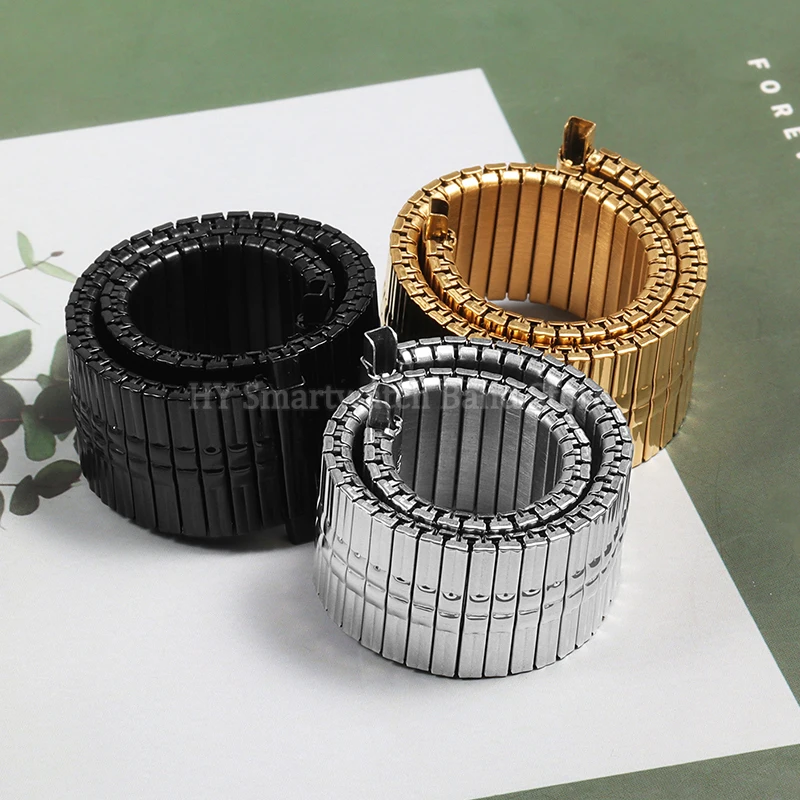 16-22mm Stainless Steel Watch Strap for Men Women Stretch Expansion Strap Adjustable Elastic Strap Metal Bracelet Accessories