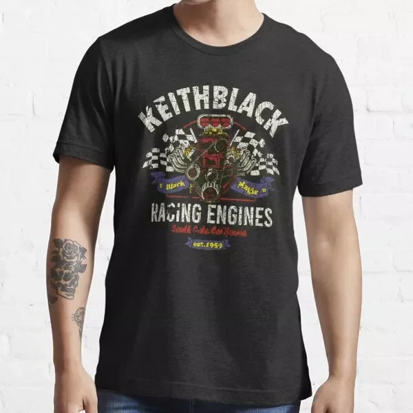 New Drag Race  Black Racing Engines Reprint v2 Men's Cotton T-Shirt S-5XL-.