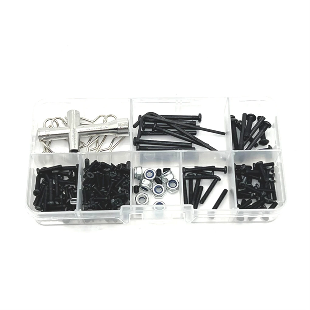 183 peças kits de parafusos com caixa de armazenamento para hyper go mjx 14301 14302 14303 1/14 rc ferramentas de atualização de carro