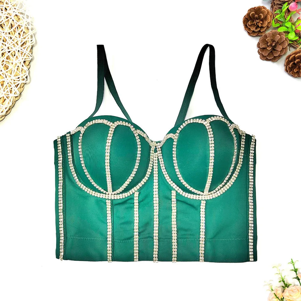 French Fishbone Beaded Sequined Wrap Top For Women, Stage Design-Inspired Niche Shaping And Gathering Bodysuit