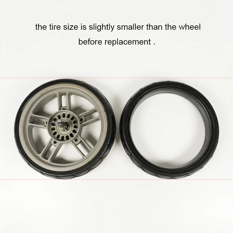 Stroller Wheel Tire For Uppababy Cruz V1 Back Wheel Tyre PU Tubeless Full Compatible DIY Baby Buggy Replace Accessories