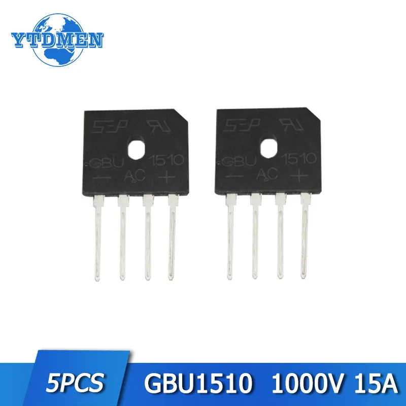 5PCS GBU1510 Diode Bridge Rectifier Glass Passivated 15Amp 1000 Volt Electronic Component