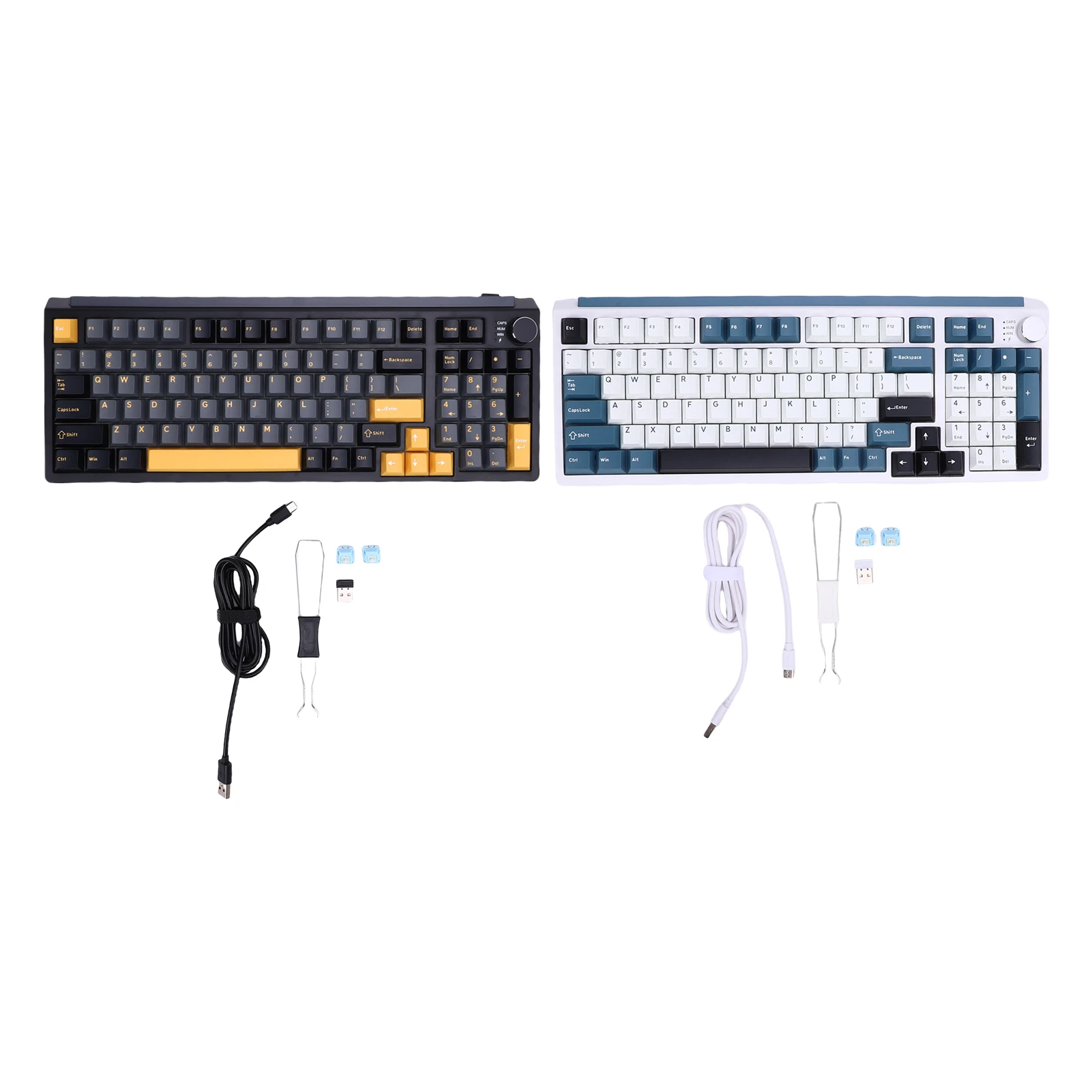 

Wired Wireless Keyboard Pluggable Switches Wide Compatibility BT 2.4G USB C Mode Mechanical Keyboard for Gaming Entertainment