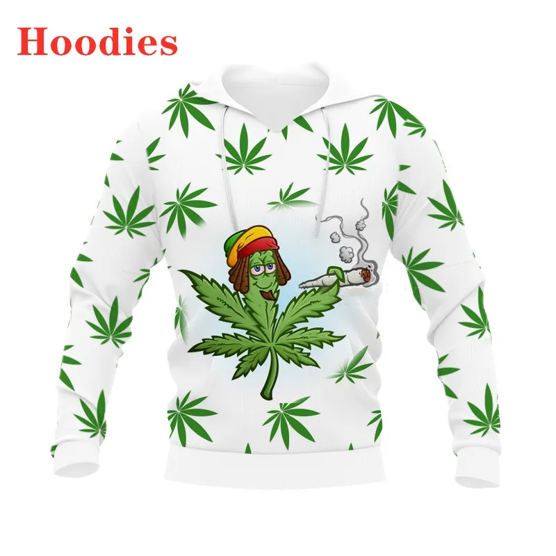 

New 3D Printing American Weeds Leaves Fashion Men Women Tracksuits Crewneck Hoodies Plus Size S-7XL Harajuku