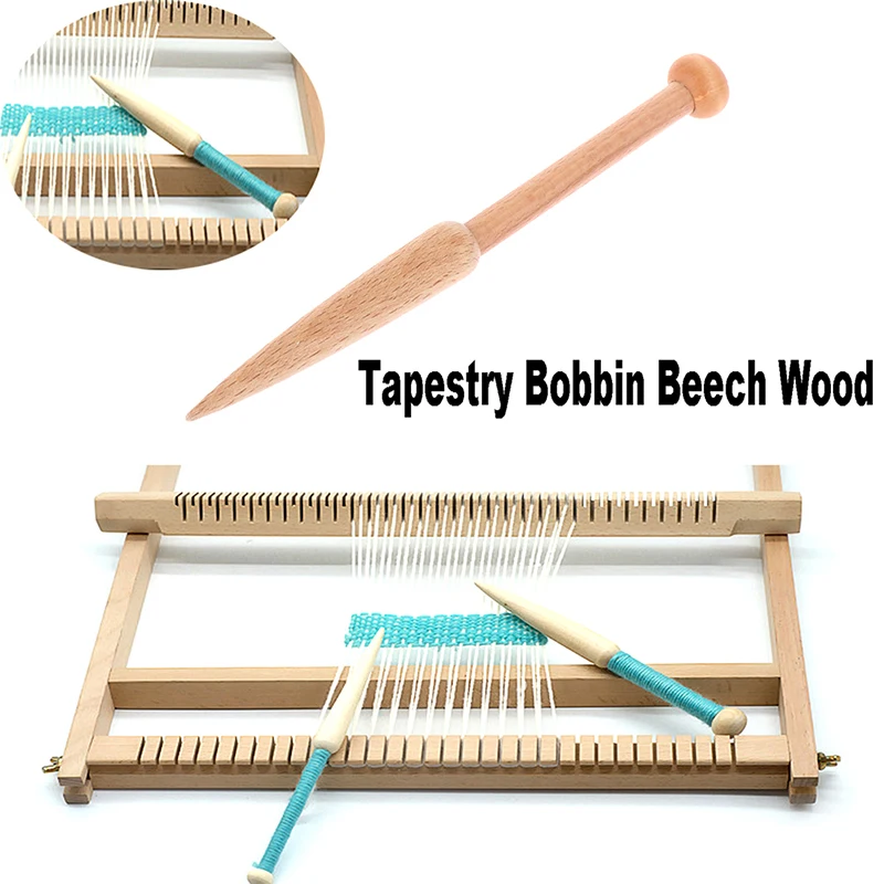 Hot! 1PC DIY Weaving Tool Wood Woven Sweater Scarf Tapestry Bobbin Stick Single Head Solid Crochet Hook DIY Loom Tools