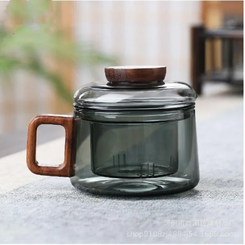 200ML High Borosilicate Glass Tea Infuser Cup with Filter Heat-resistant Tea Water Separation Cup Office Flower Tea Infused Cups