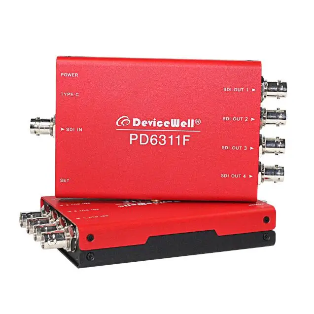 1 Channel SDI Input FRC SDI Splitter & Distributor with 4 Channel SDI Output Metal 1 Year Warranty PD6311F DeviceWellAR