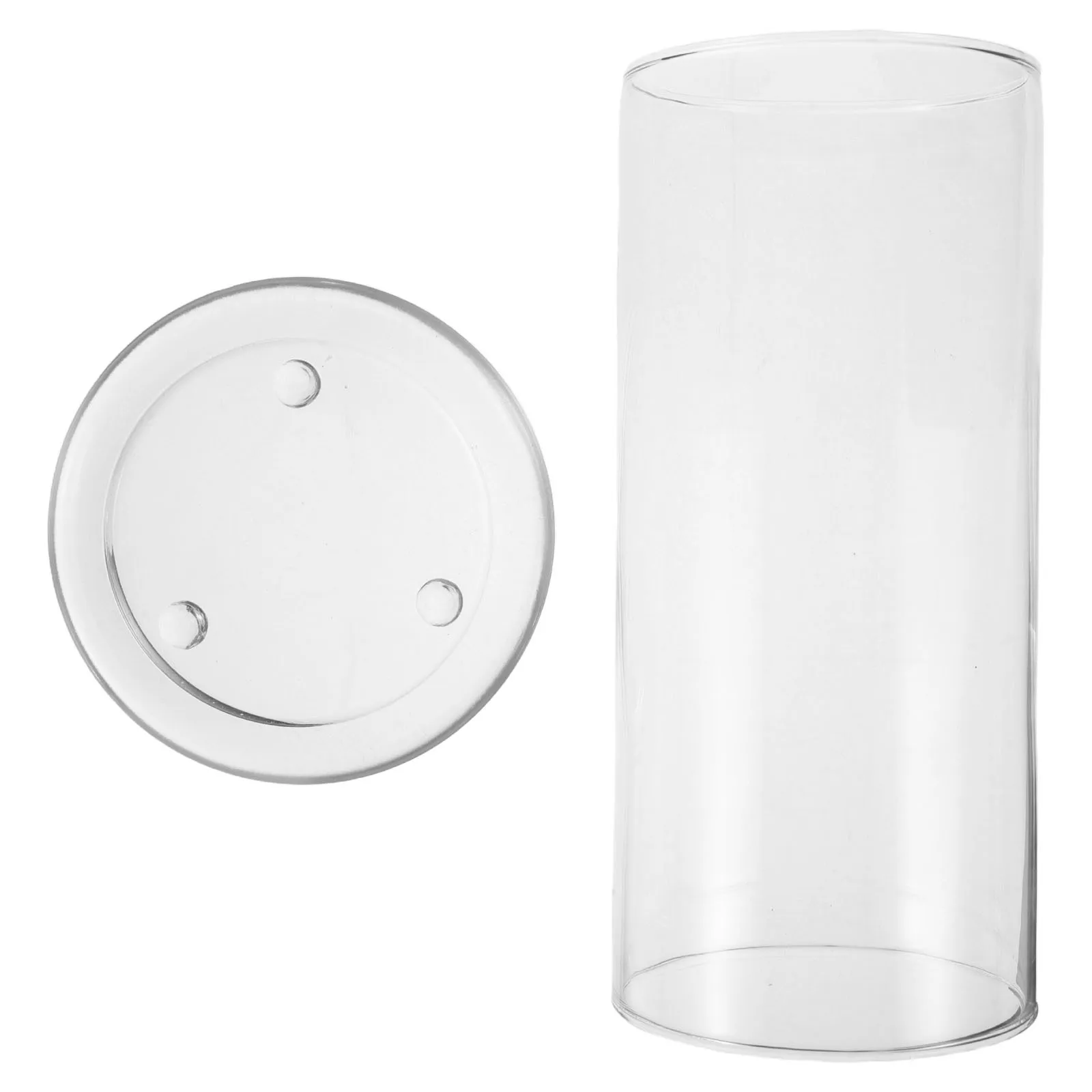

Round Glass Hurricane Holder Tall Cylinder Pillar Stand Clear Glass Wedding Table Centerpiece Outdoor