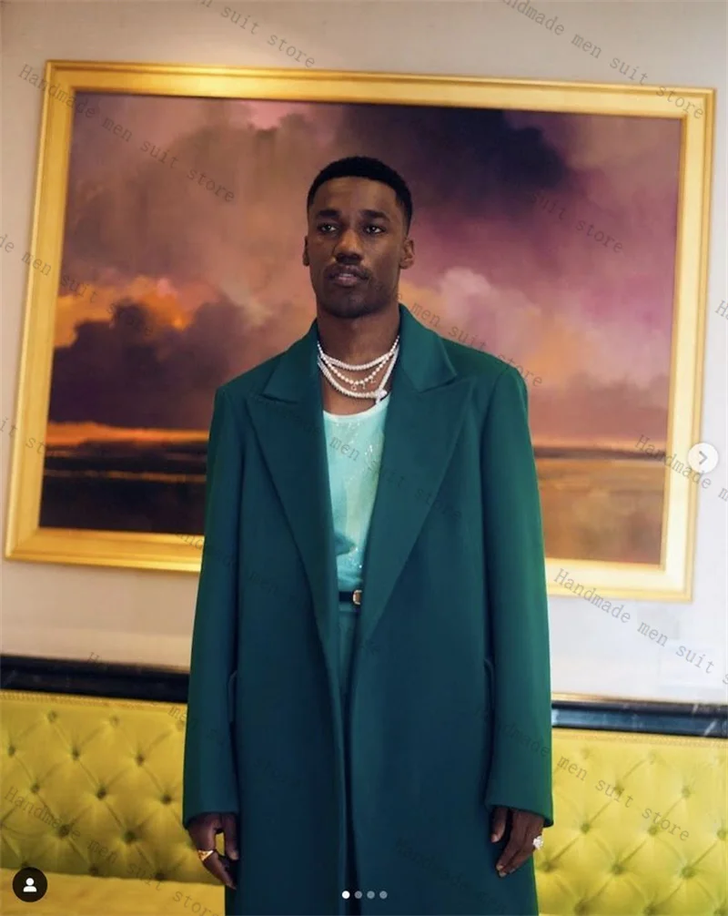 Abito lungo invernale da uomo 1 pezzo Blazer Cappotto da smoking da sposa in lana cashmere Cappotto da ufficio formale caldo spesso personalizzato