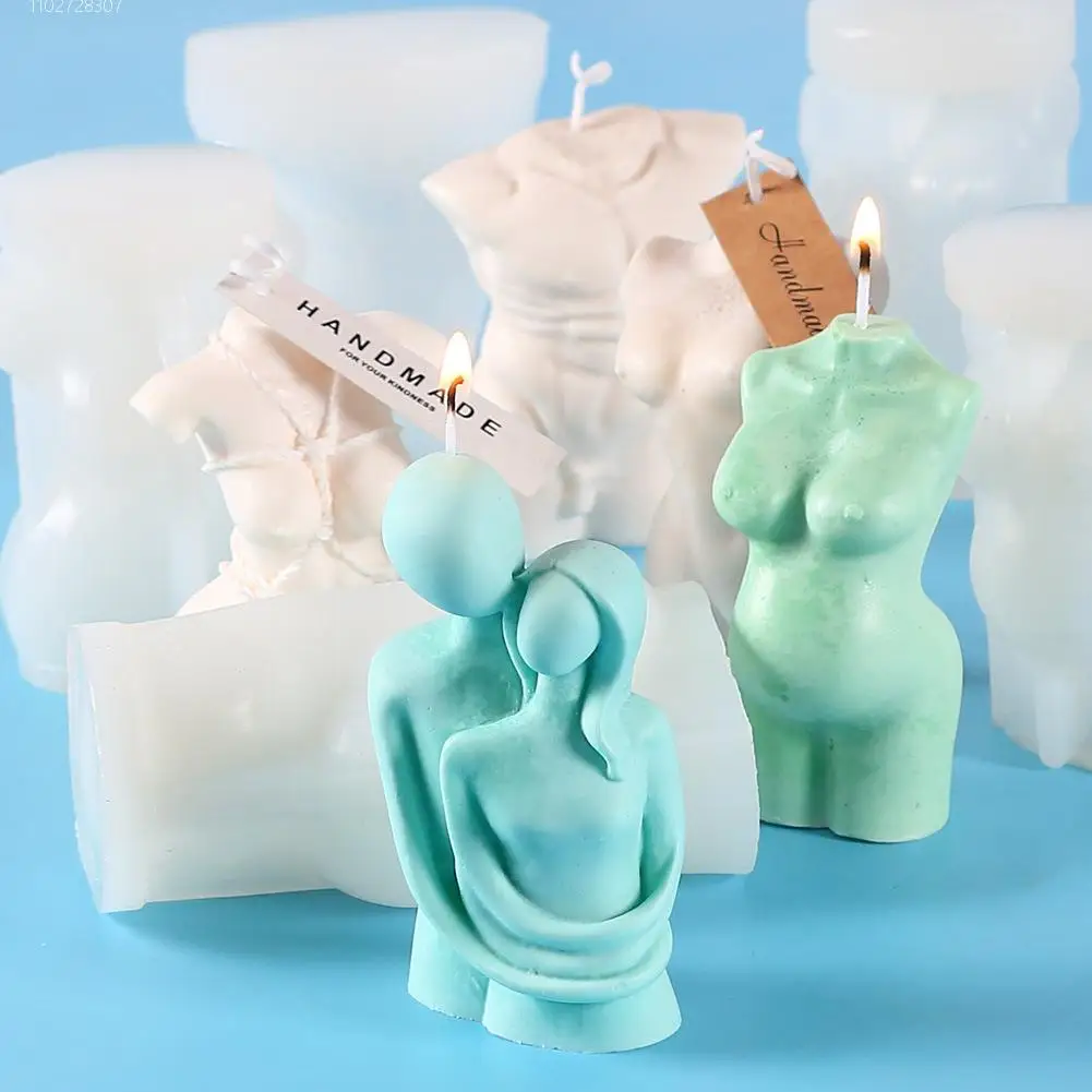 Large Silicone Human Body Candle Mold Beauty Portrait Sexy Gypsum Resin Drop Glue Soap Chocolate Mould Soft Easy Demoulding