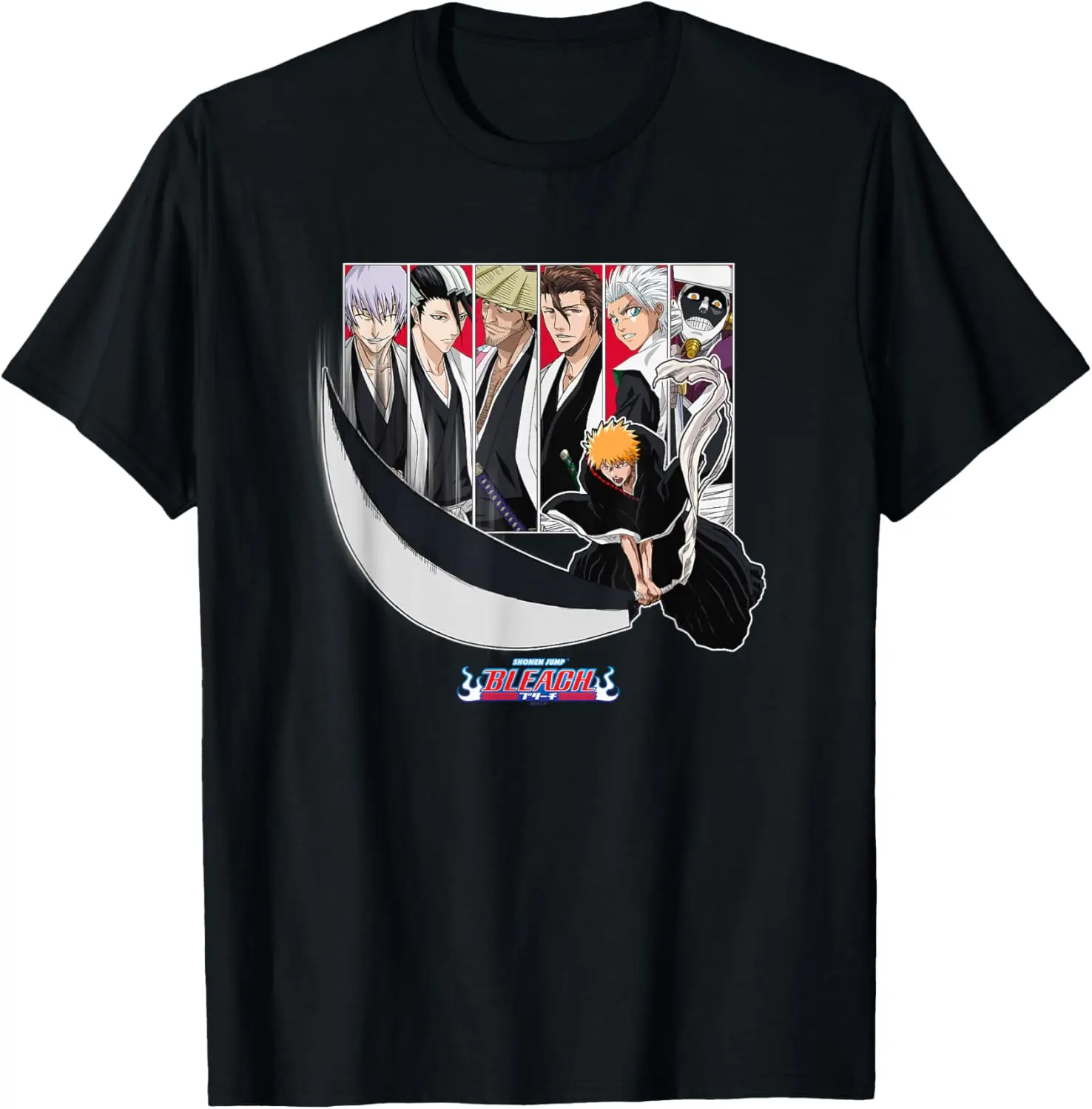 Bleach Ichigo Slash with Characters Anime T-Shirt S-6XL