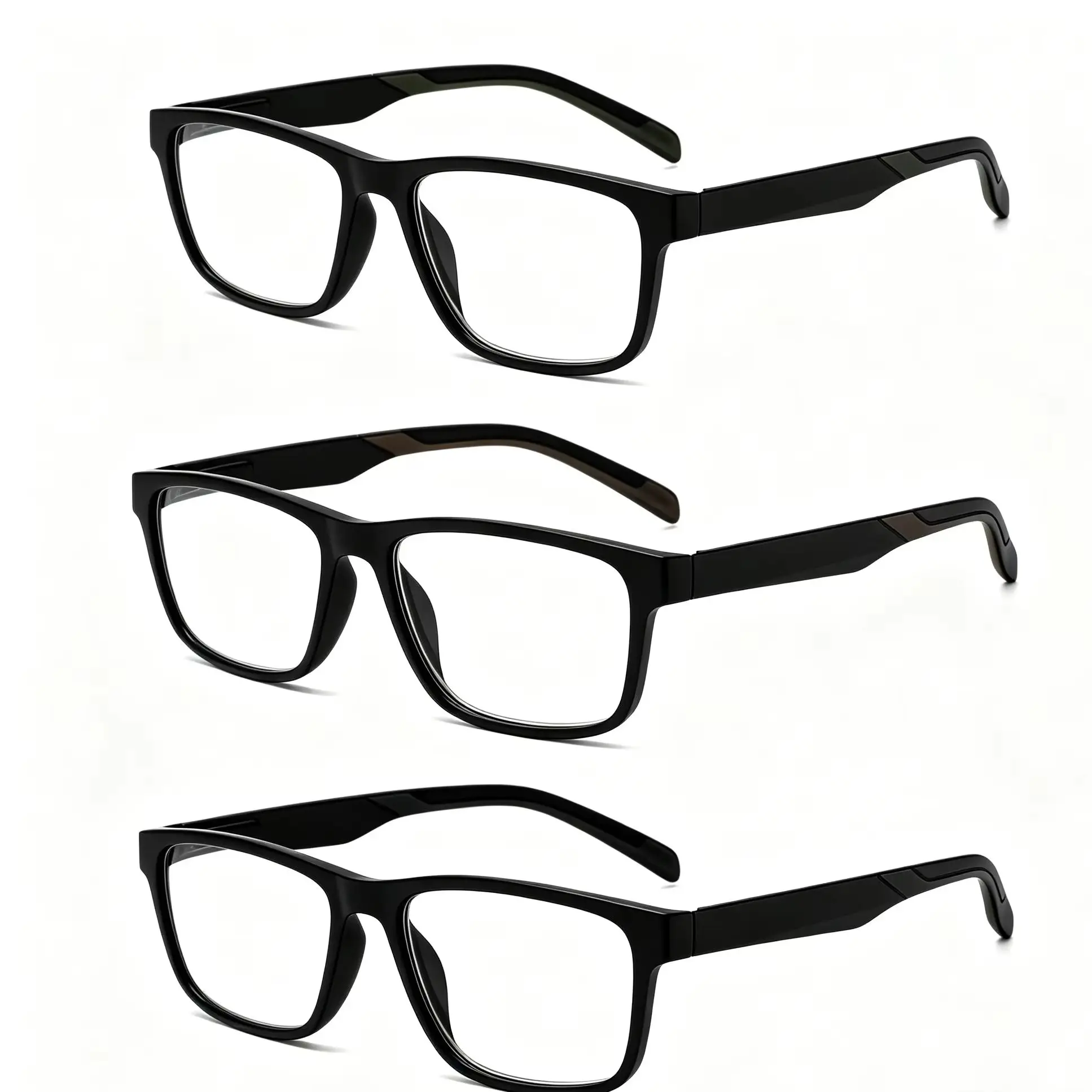 3PCS 3 Pairs Fashion Square Frame Blue Light Blocking Glasses for Women & Men view 5