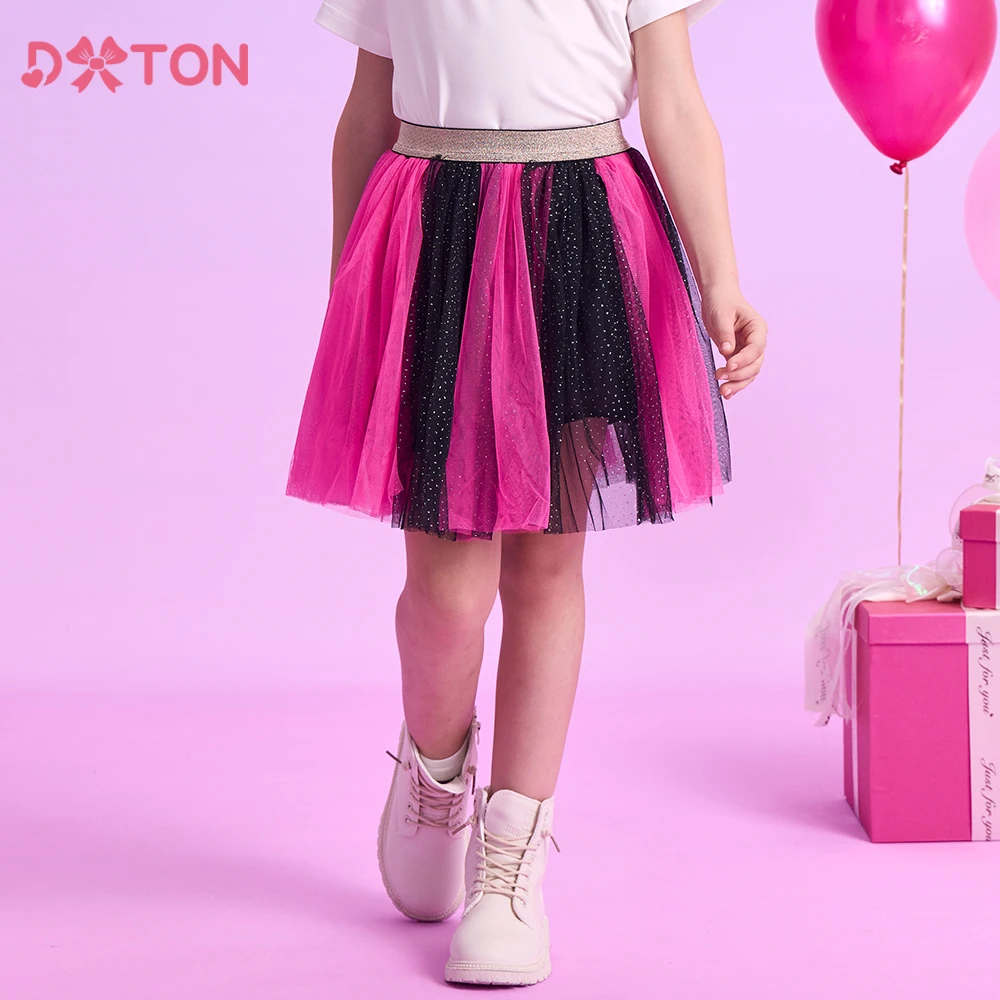 

DXTON 2024 Baby Girls Miniskirts Kids Princess Ballet Tutu Skirts For Girls Patchwork Colorful Tulle Elastic Toddler Clothing