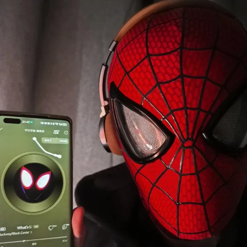 Spider-Man Movable Eyelid Headpiece Cool Role-Playing Accessory Manual Cool Mask Festival Party Display Gift