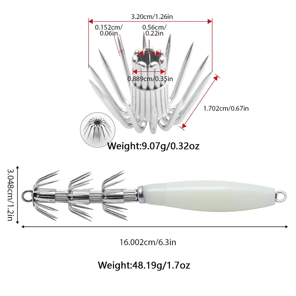 1 pc new large-sized squid hook, three-layer squid jig hook, 20g, 36g, 48g, multiple models of sea fishing hooks