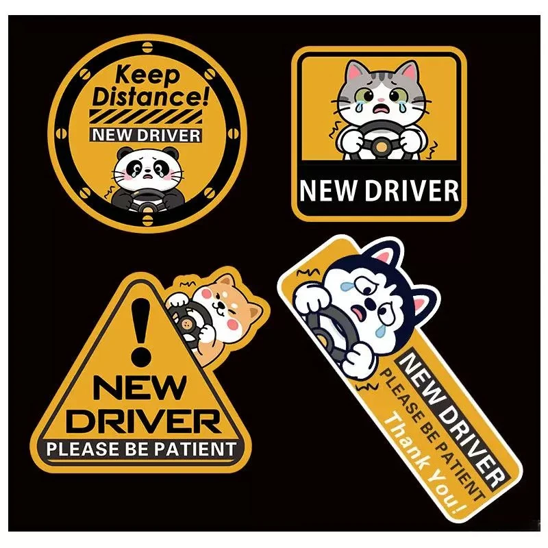 New Driver Practice Sign Waterproof Vinyl Decal Sticker Female Driver Warning Decor For Car Window And Auto Body