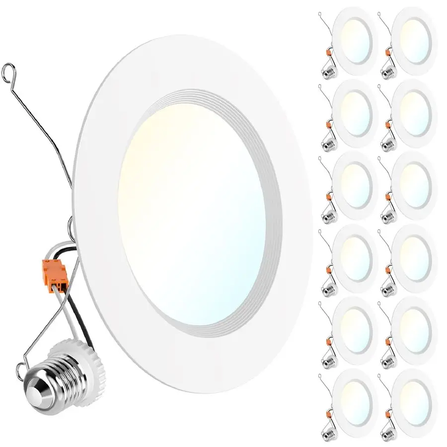 

12 Pack 6 Inch LED Recessed Light Retrofit, Can Lights for Ceiling, 1700 LM High Brightness, Selectable CCT 2700K 3000K 4000K 50