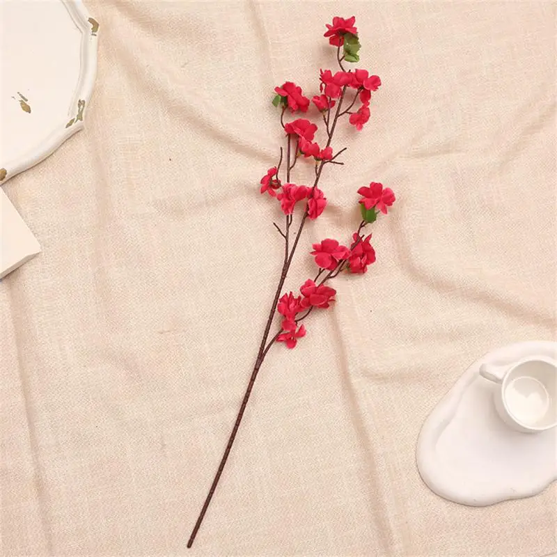 

1/4pcs Artificial Peach Blossom Branch Spring Plum Cherry Blossom Silk Flower Tree Decoration Home Wedding Decoration