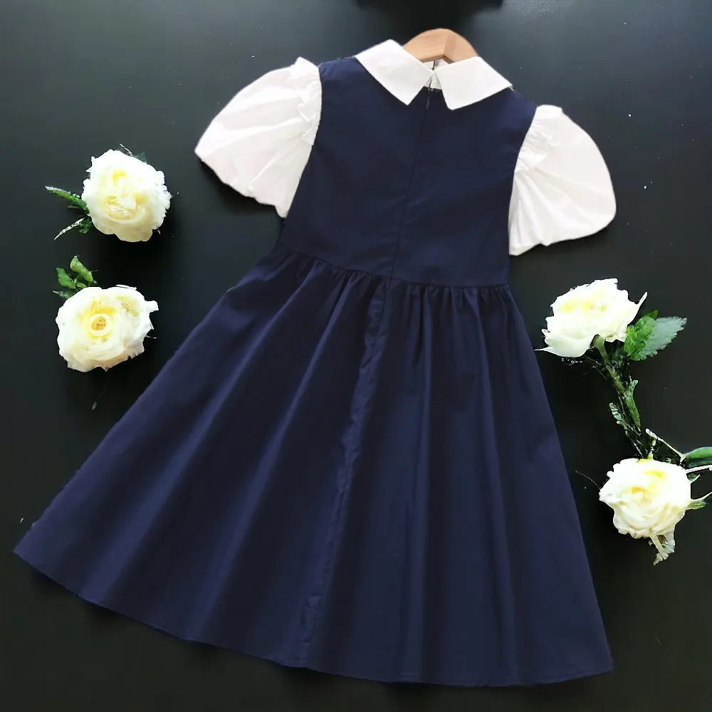 Abiti estivi per giovani ragazze abiti uniformi scolastiche Preppy adolescenti vestiti per bambini manica corta costumi per bambini 6 7 8 10 11 13