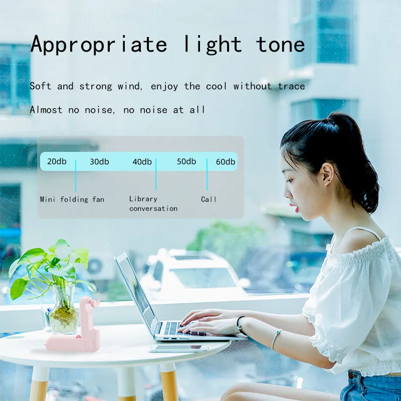 휴대용 접이식 전기 선풍기, 3 in 1 미니 휴대용 쿨링 선풍기, 경량 휴대용 가방 펜던트, 선풍기 학생 소형 선풍기