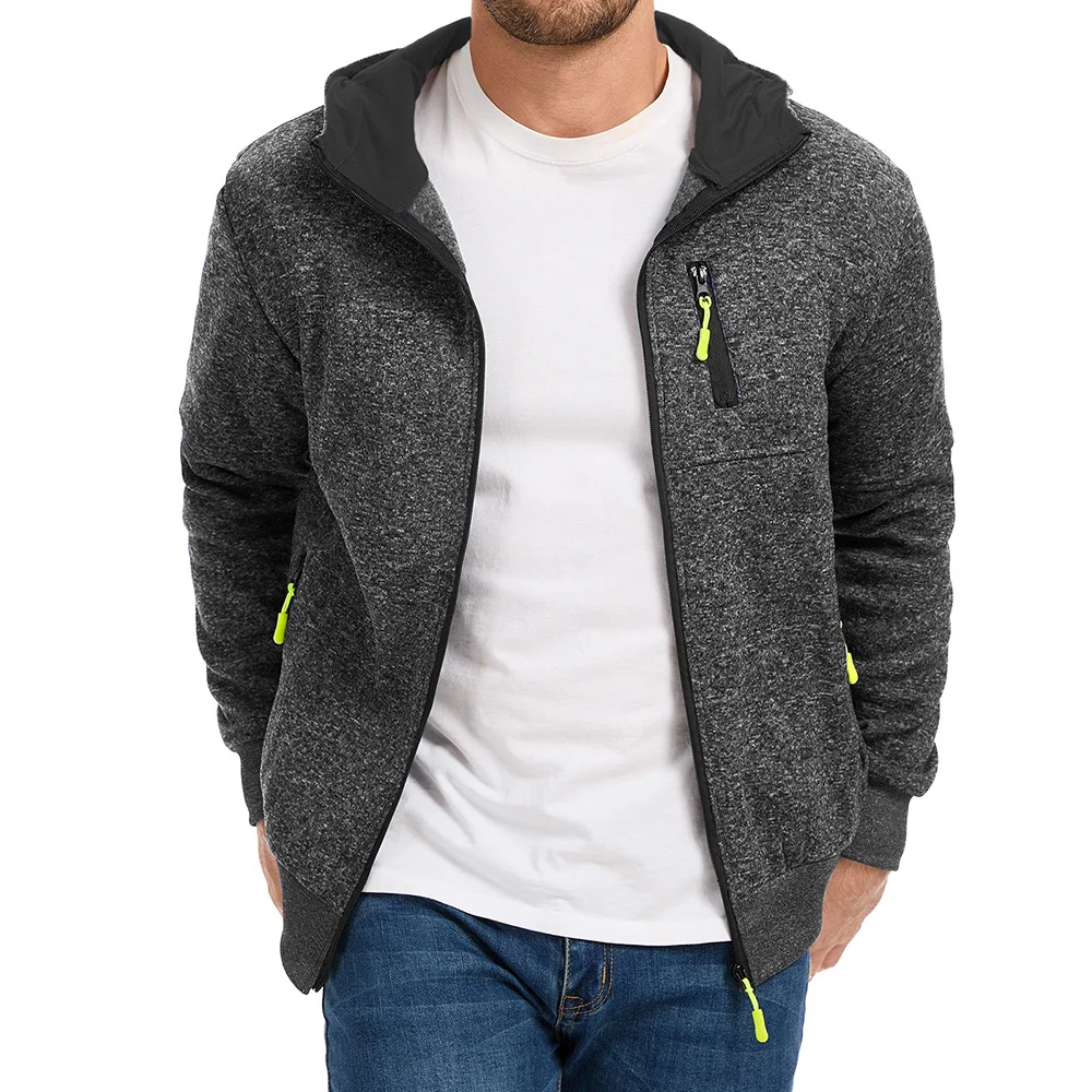 

Men's Sweatshirt Jackets Zipper Design Hooded Slim Fit Casual Dailywear Fashion Cozy Simple Style Male Classic Outwear
