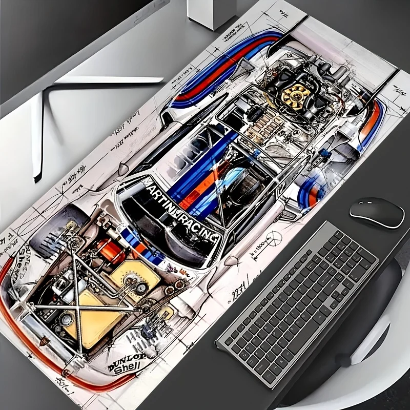 

Коврик для мыши с рисунком гоночного автомобиля, большая резиновая основа, противоскользящие аксессуары для ПК, настольные аксессуары, коврик для мыши для офиса и геймера, коврики для клавиатуры, декоративный коврик