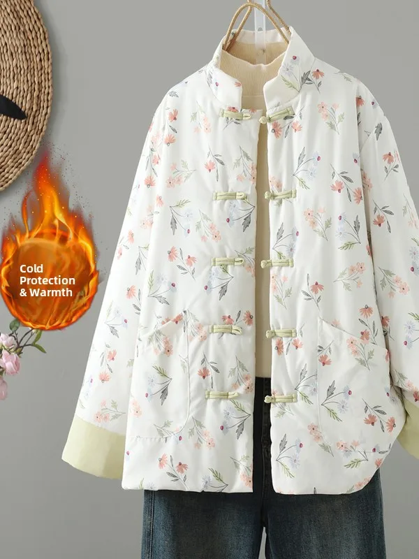 

Свободный крой, хлопковое тюлевое женское корейское художественное пальто большого размера, модное универсальное хлопковое пальто, корейское пальто