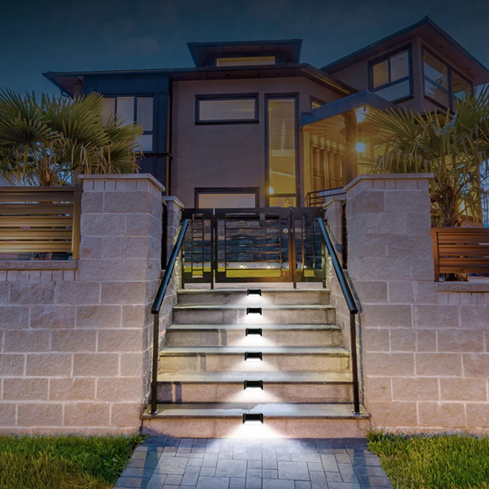 

6Pcs Solar Outdoor Fence Lights Waterproof Garden Wall Lamps LED Deck Stair Lighting Solar Deck Lights Garden Wall Lamps