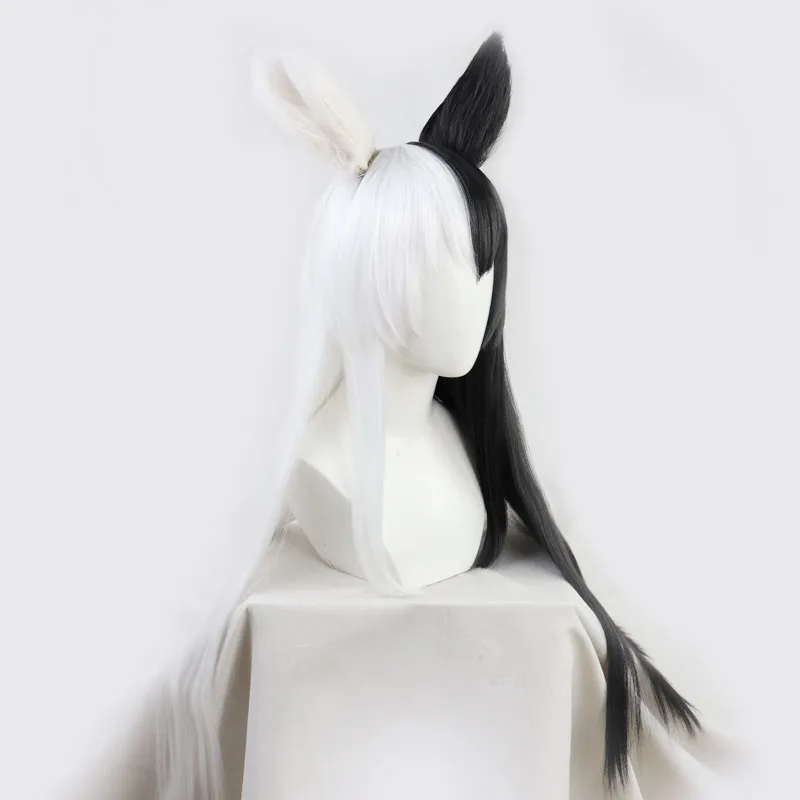 NIJISANJI Virtual YouTube Vtuber Shirokuro Kakuryu Ari Cos Cosplay Wig Halloween Carnival Party Props Synthetic + Wig Cap