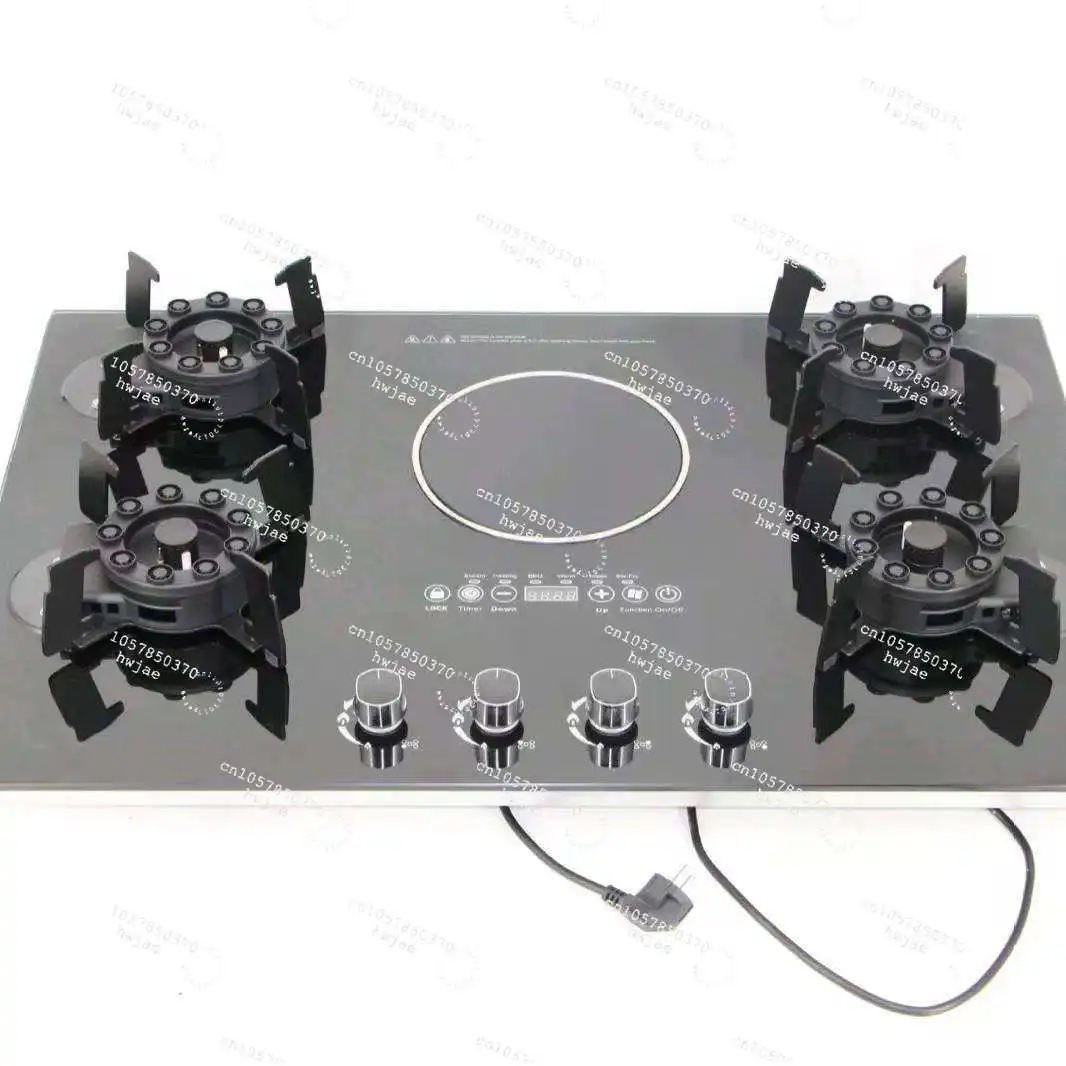 Built-In 5 Burner Gas and Electric Cooktop for Household Use  Hob  Stove for Industrial and Residential Use