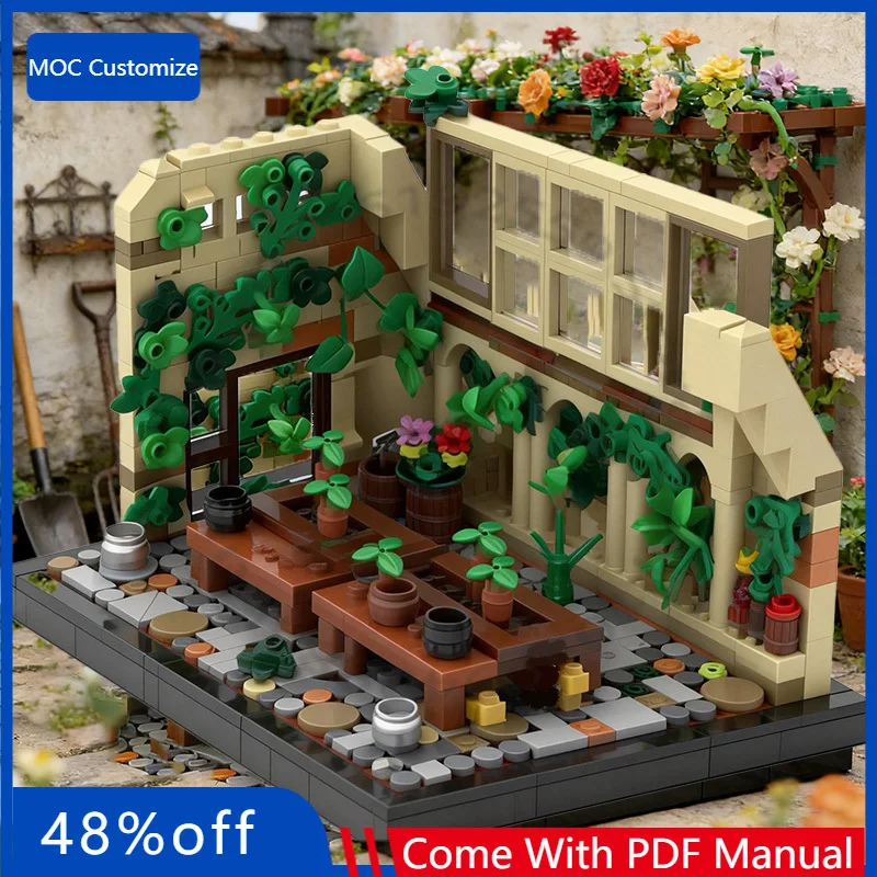 

Набор для сборки модульного здания «Городская улица и теплица» (654 детали), креативный дизайн, развивающая игрушка, подарок на день рождения