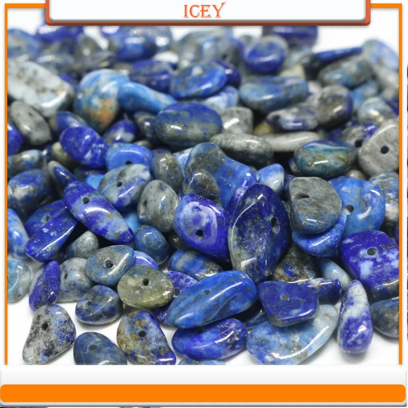 10pcs Lapis Lazuli Loose Beads with Holes Crystal Loose Bead Crushed Stones Semi-finished Gemstones Loose Beads Fish Tank Stones