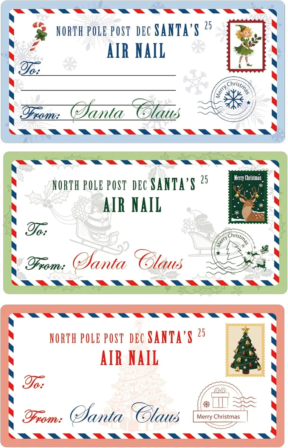 

Подарочные бирки Санта-Клауса, 42 шт., рождественские праздничные оберточные бумажные декоративные наклейки с Санта-Клаусом, 1,25 x 2,5 дюйма, забавное тематическое имя на Северный столб