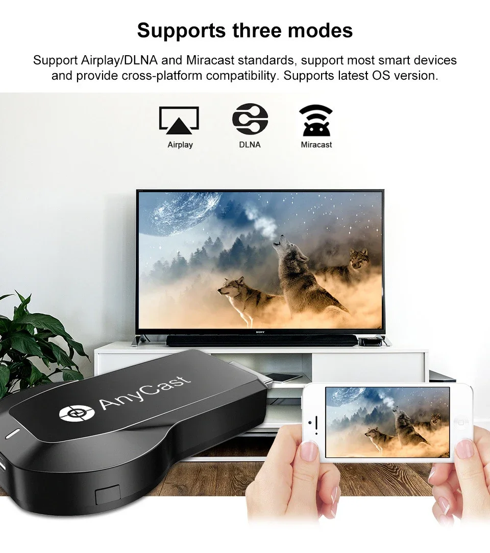 4K WiFi テレビスティック M100 2.4 グラム/5 グラム Miracast DLNA AirPlay ディスプレイドングルレシーバー IOS Android エニーキャストワイヤレスミラースクリーン